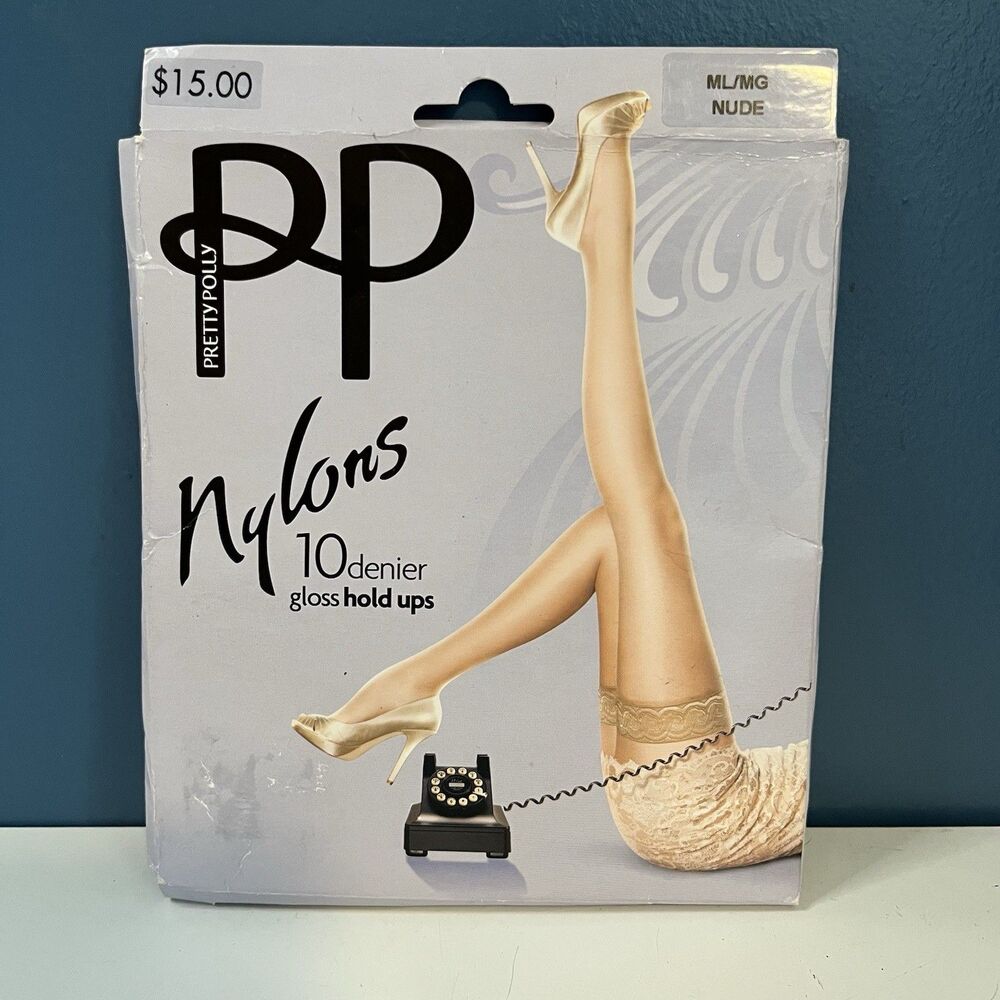 Pretty Polly Nylons 10 Denier Gloss Hold Ups Nude Sz ML/MG